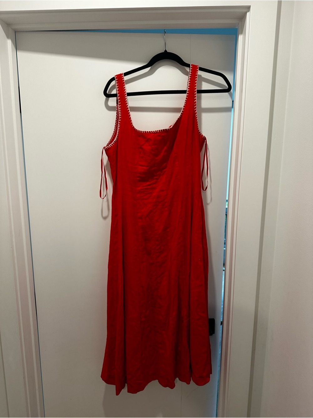 Caroline Constas Red Dress with White Trim